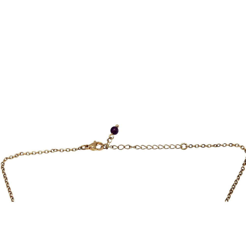 Amethyst & 22K Gold Plated Lariat Style Necklace, Handmade, Fairy, Boho Whimsy - Picture 4 of 4